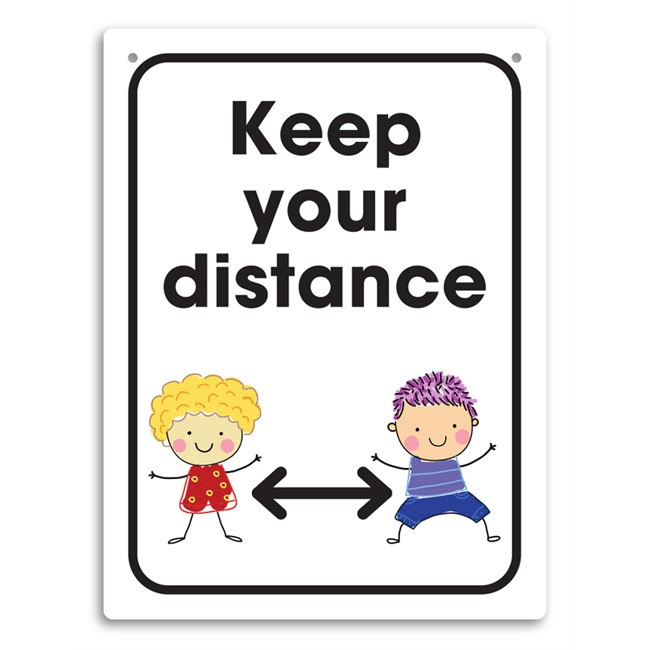 Durus Keep Your Distance Sign School Kids White 400144431 - SuperOffice