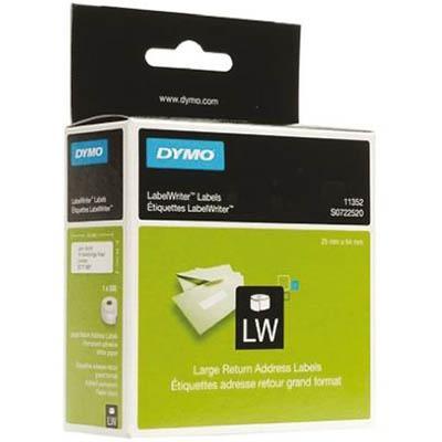 Dymo 11352 Lw Return Address Labels 25 X 54Mm 1 X Roll 500 White S0722520 - SuperOffice
