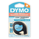 Dymo 16952 Letratag Labelling Tape Plastic 12mmx4m Black On Clear 16952 - SuperOffice