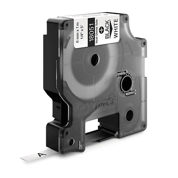 Dymo 18051 Rhino Industrial Heat Shrink Tubing 6mm Black On White 18051 - SuperOffice