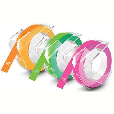 Dymo 1933353 Embossing Labelling Tape Glossy 9Mm Assorted Neon Pack 3 1933353 - SuperOffice