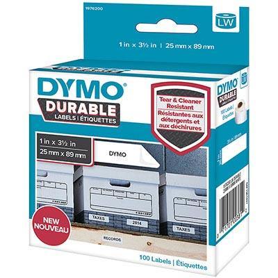 Dymo 1976200 Lw Durable Labels 25 X 89Mm White Polypropylene Roll 100 1976200 - SuperOffice