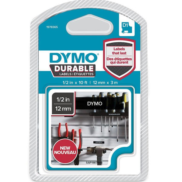 Dymo 1978364 D1 Durable Label Cassette Tape 12Mm X 5.5M Black On White 1978364 - SuperOffice