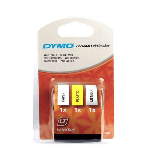 Dymo 1989864 Letratag Labelling Tape 12Mm Metallic Multi Pack 3 NL00099 - SuperOffice