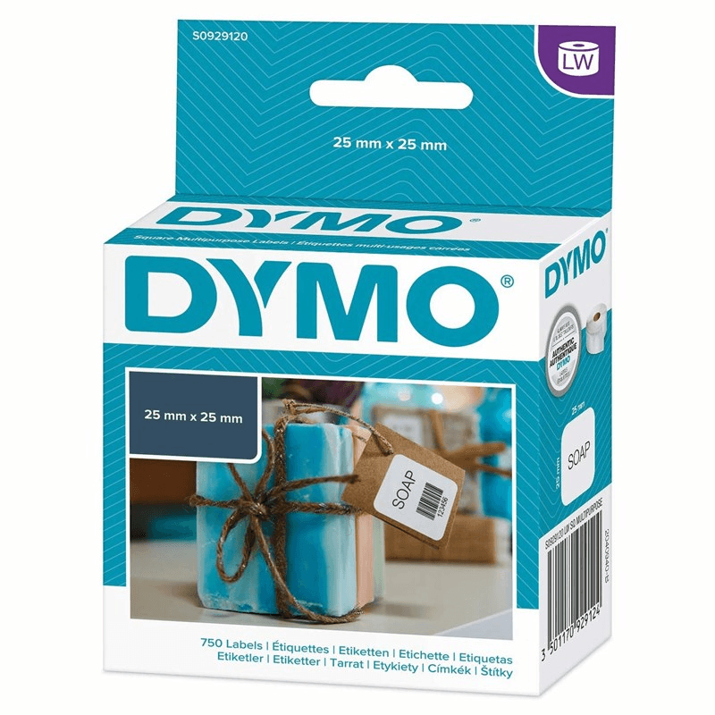 Dymo 30332 LW Labels Multi-Purpose Square 25x25mm Pack 750 S0929120 - SuperOffice