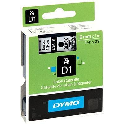 Dymo 43610 D1 Labelling Tape 6Mm X 7M Black On Clear S0720770 - SuperOffice