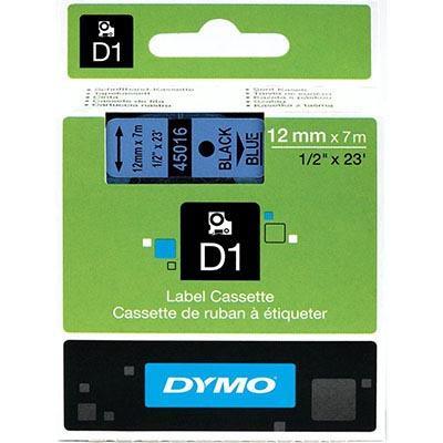 Dymo 45016 D1 Labelling Tape 12Mm X 7M Black On Blue S0720560 - SuperOffice