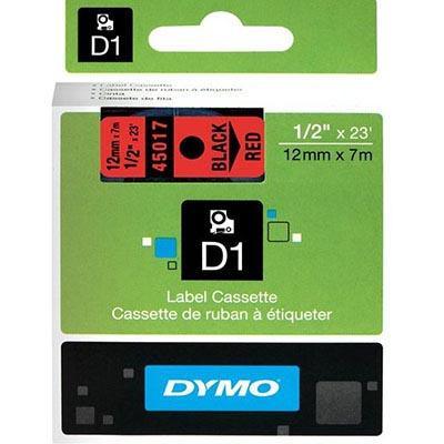 Dymo 45017 D1 Labelling Tape 12Mm X 7M Black On Red S0720570 - SuperOffice