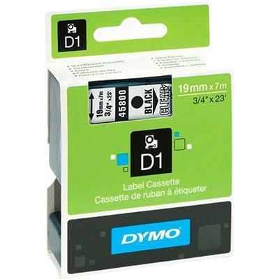 Dymo 45800 D1 Labelling Tape 19Mm X 7M Black On Clear S0720820 - SuperOffice