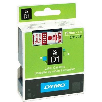 Dymo 45805 D1 Labelling Tape 19Mm X 7M Red On White S0720850 - SuperOffice