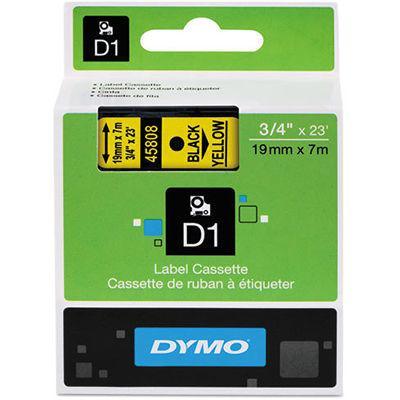 Dymo 45808 D1 Labelling Tape 19Mm X 7M Black On Yellow S0720880 - SuperOffice