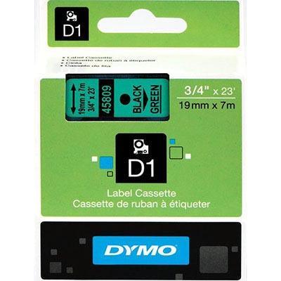 Dymo 45809 D1 Labelling Tape 19Mm X 7M Black On Green S0720890 - SuperOffice