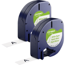 Dymo 92630 Letratag Labelling Tape Paper 12mmx4m Black On White Pack 2 SD92630 or 10697 (Twin Pack) - SuperOffice