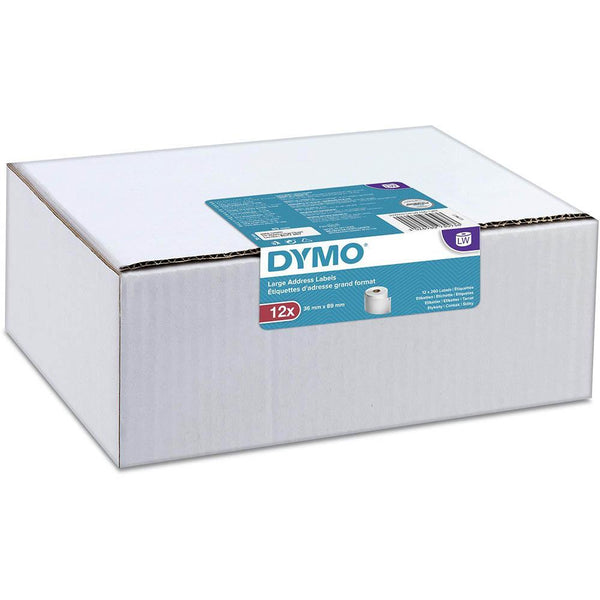 Dymo 99012 Lw Address Labels 89 X 36Mm White Value Pack Box 12 2093093 - SuperOffice
