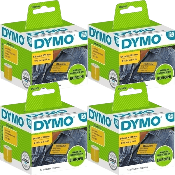 Dymo 99014 Yellow 2133400 Labelwriter Standard Shipping Labels 54x101mm Pack 4 2133400 (4 Pack) - SuperOffice