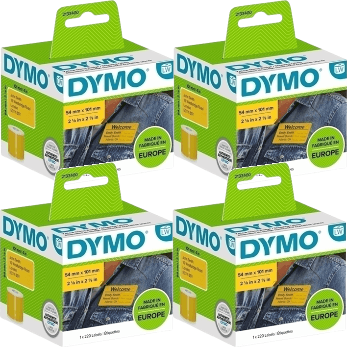 Dymo 99014 Yellow 2133400 Labelwriter Standard Shipping Labels 54x101mm Pack 4 2133400 (4 Pack) - SuperOffice