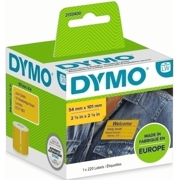 Dymo 99014 Yellow 2133400 Labelwriter Standard Shipping Labels 54x101mm Pack 4 2133400 (4 Pack) - SuperOffice