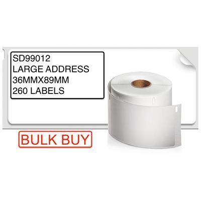Dymo Bulk Permanent Address Labels 36 X 89Mm Standard Paper White 24 Rolls NL00072 - SuperOffice