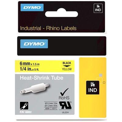 Dymo Rhino Industrial Heat Shrink Tubing 6Mm Black On Yellow 18052 - SuperOffice