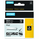 Dymo Rhino Industrial Tape Vinyl 19mm White On Black 1805436 - SuperOffice