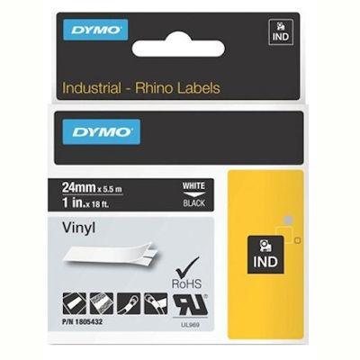 Dymo Rhino Industrial Tape Vinyl 24Mm White On Black 1805432 - SuperOffice