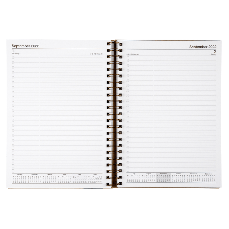 Ecowise 2022 Recycled Diary Day To Page Wiro Bound A4 Planner 41SECB22 (A4) - SuperOffice