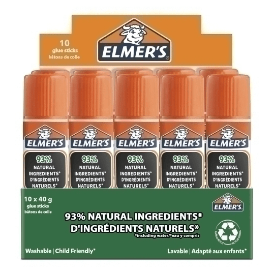 Elmers Eco Glue Stick 40g 93% Natural Ingredients Box 10 2143886 (Box 10) - SuperOffice