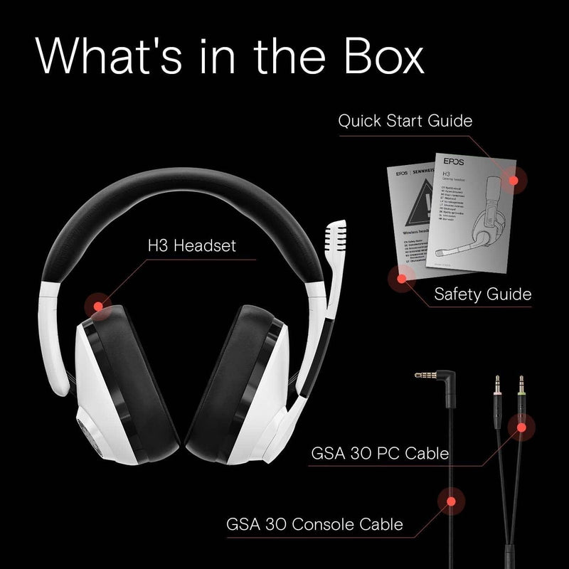 EPOS H3 Gaming Headset Headphones White PC XBOX PS5 Nintendo Microphone 1000889 - SuperOffice