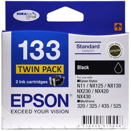 Epson 133 Ink Cartridge Black Pack 2 C13T133194 - SuperOffice