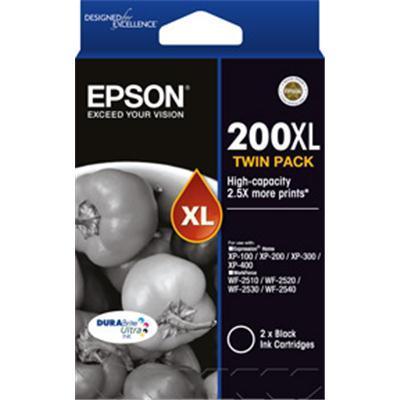 Epson 200Xl Ink Cartridge High Yield Black Pack 2 C13T201194 - SuperOffice