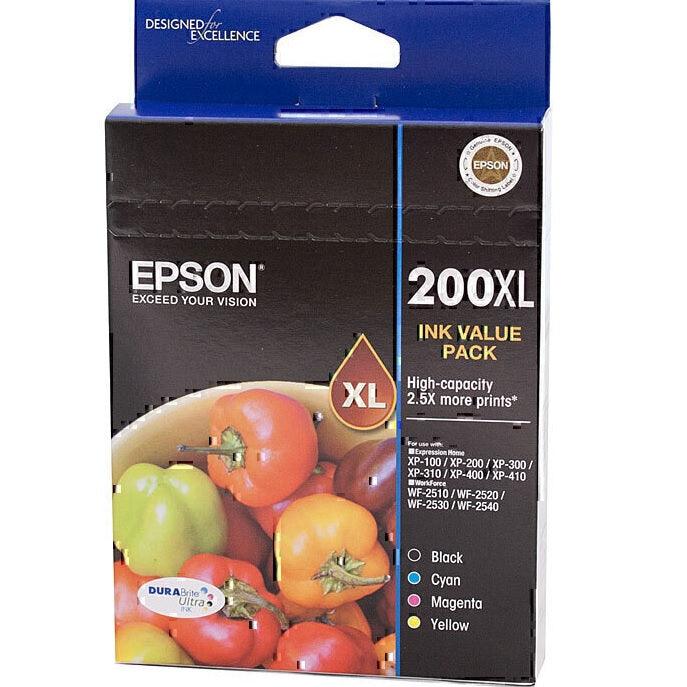 Epson 200Xl Ink Cartridge High Yield Value Pack Black/Cyan/Magenta/Yellow C13T201692 - SuperOffice