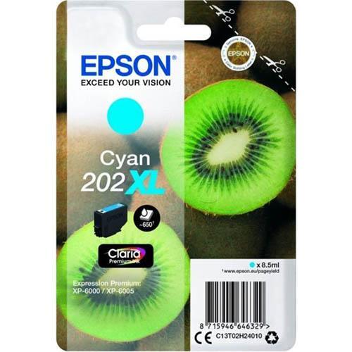 Epson 202Xl Ink Cartridge High Yield Cyan C13T02P292 - SuperOffice