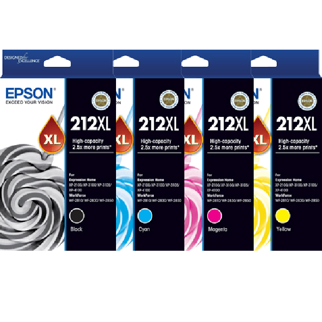 Epson 212XL Ink Cartridge High Yield Black/Cyan/Magenta/Yellow Set Epson 212XL Set - SuperOffice