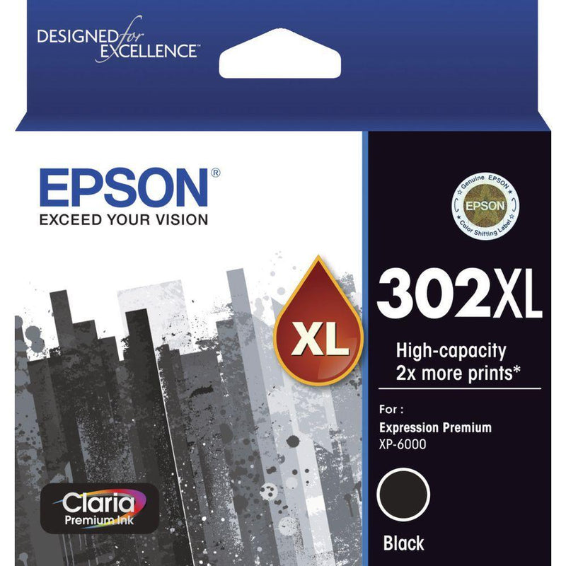 Epson 302 Ink Cartridge High Yield Black C13T01X192 - SuperOffice