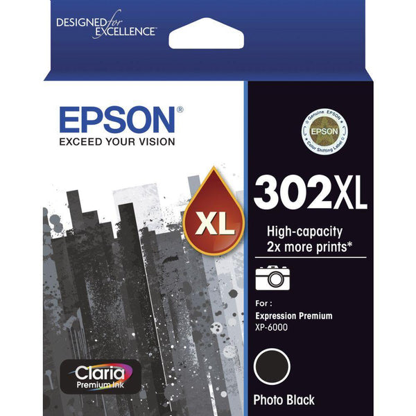 Epson 302 Ink Cartridge High Yield Photo Black C13T01Y192 - SuperOffice