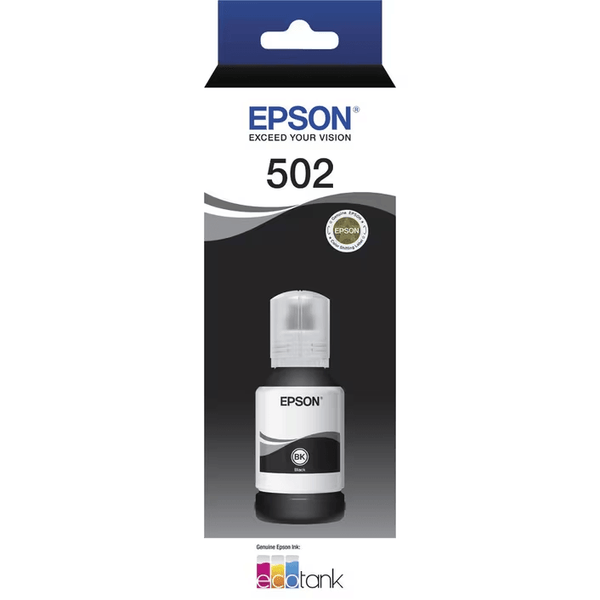 Epson 502 Ink Cartridge Bottle Black T502 Genuine Original C13T03K192 - SuperOffice