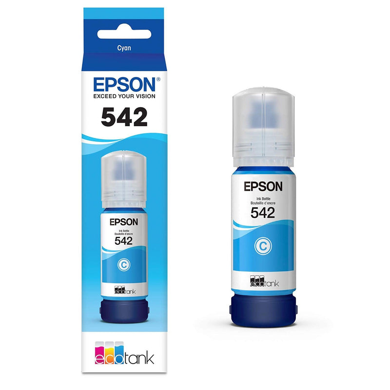 Epson 542 Cyan Eco Tank Ink Pigment DuraBrite Genuine ET 5800 16600 5150 C13T06A292 - SuperOffice