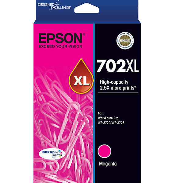 Epson 702XL Ink Cartridge High Yield Magenta WorkForce 3720/3725/3730 C13T345392 - SuperOffice