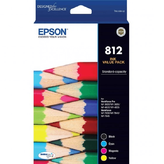 Epson 812 Ink Cartridge Value Pack Black Cyan Magenta Yellow C13T05D692 - SuperOffice