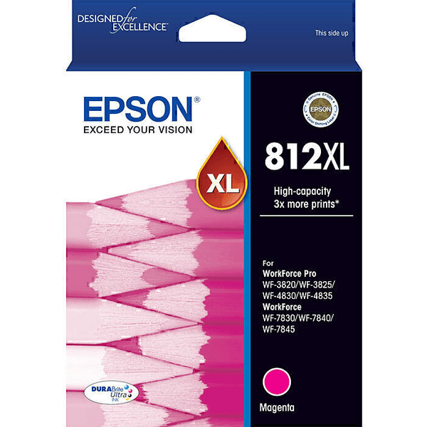 Epson 812XL Ink Cartridge High Yield Magenta C13T05E392 Genuine Original C13T05E392 - SuperOffice