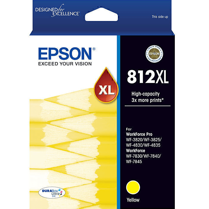 Epson 812XL Ink Cartridge High Yield Yellow C13T05E492 Genuine Original C13T05E492 - SuperOffice