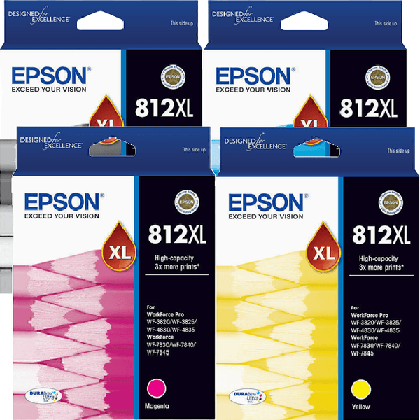 Epson 812XL Set Ink Cartridge High Yield Black/Cyan/Magenta/Yellow Genuine Original Epson 812XL Set - SuperOffice