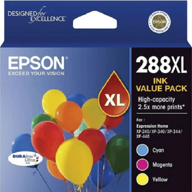Epson No.288Xl Ink Cartridge High Yield Cyan/Magenta/Yellow C13T306592 - SuperOffice