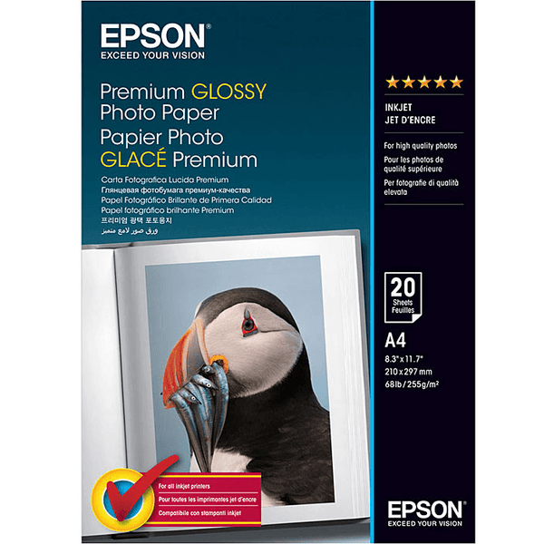 Epson Premium Glossy Photo Paper A4 Pack 20 C13S041287 - SuperOffice