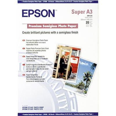 Epson S041328 Premium Semigloss Photo Paper 251Gsm A3 White Pack 20 C13S041328 - SuperOffice