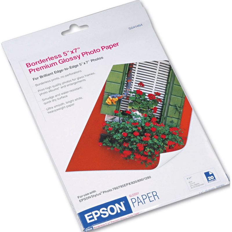 Epson S041464 Premium Glossy Photo Paper 255GSM 5x7 Inch White Pack 20 Sheets C13S041464 - SuperOffice