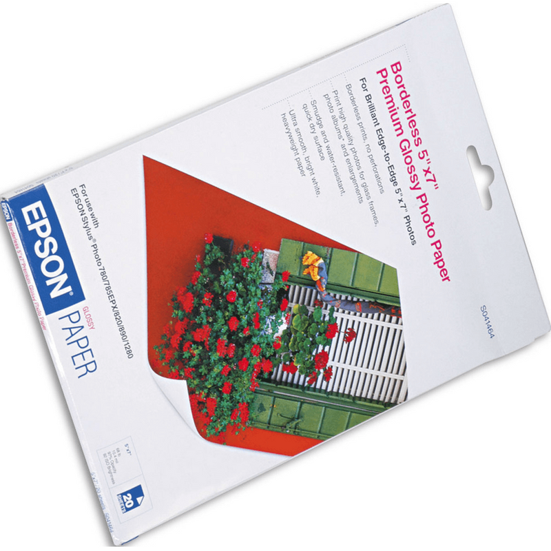 Epson S041464 Premium Glossy Photo Paper 255GSM 5x7 Inch White Pack 20 Sheets C13S041464 - SuperOffice