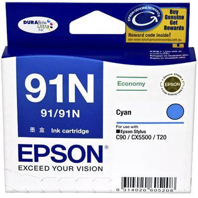 Epson T1072 No.91N Ink Cartridge Cyan C13T107292 - SuperOffice