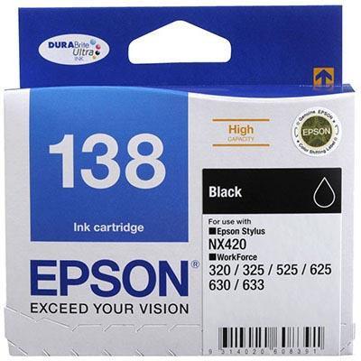 Epson T1381 138 Ink Cartridge High Yield Black C13T138192 - SuperOffice