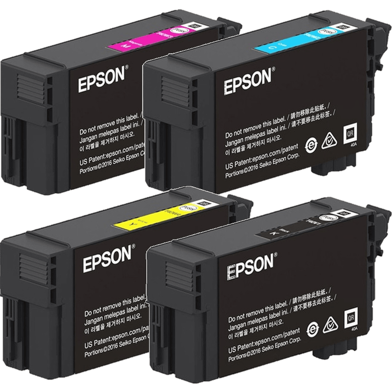 Epson XD2 E40U/T40U UltraChrome Pigment Ink Cartridge Black/Cyan/Magenta/Yellow Set C13T40U100 + C13T40U200 + C13T40U300 + C13T40U400 - SuperOffice